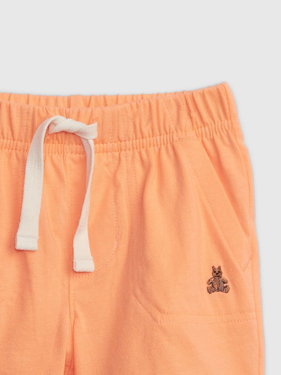 Shorts with drawstring and embroidered bear_2