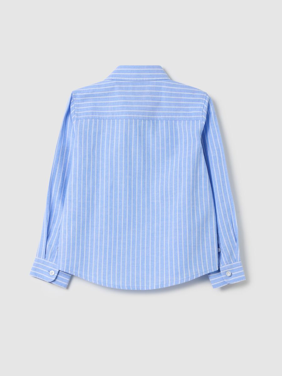 Light blue striped shirt in cotton and linen_1