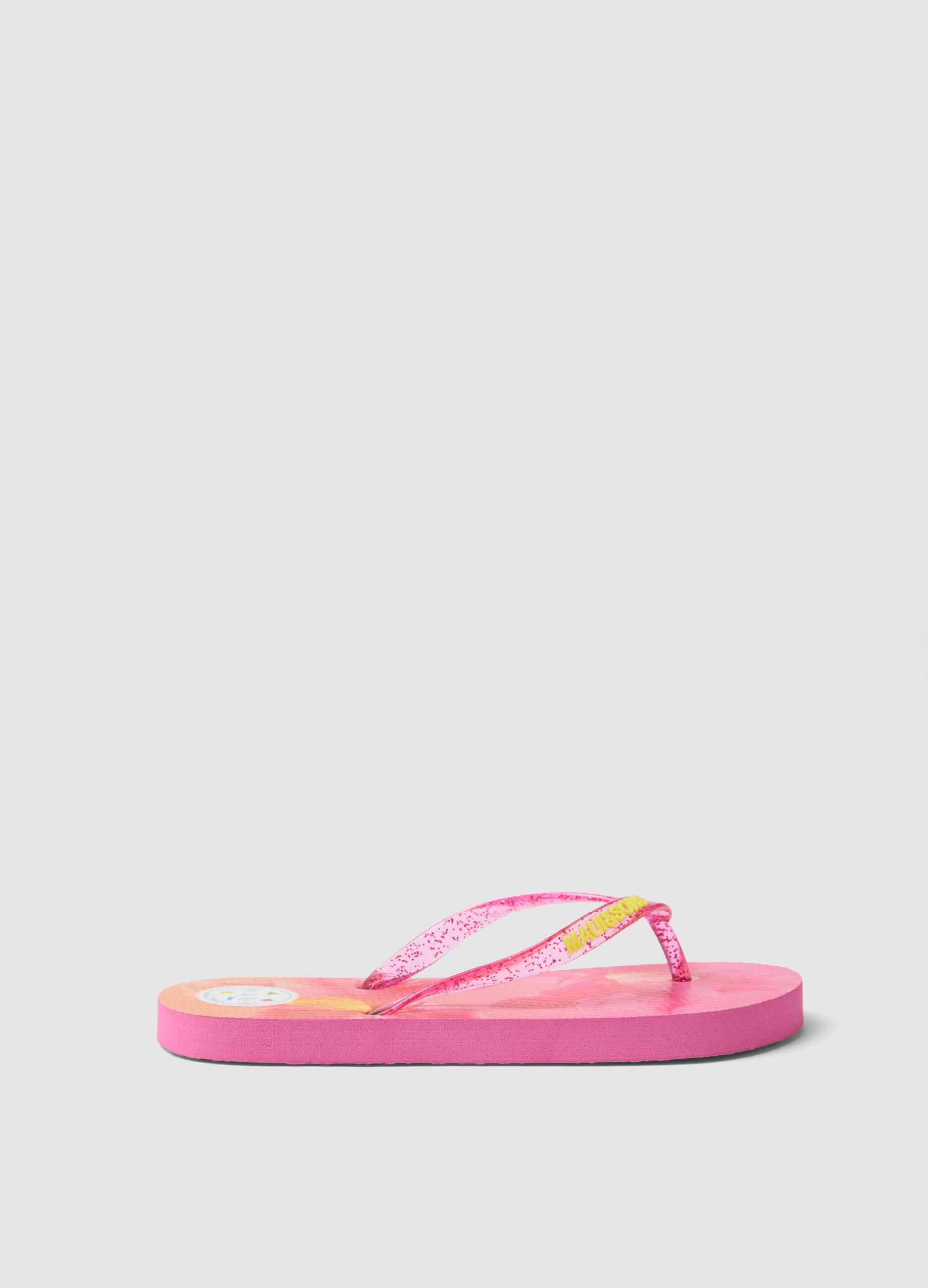 Girls&rsquo; multicolour patterned flip-flops