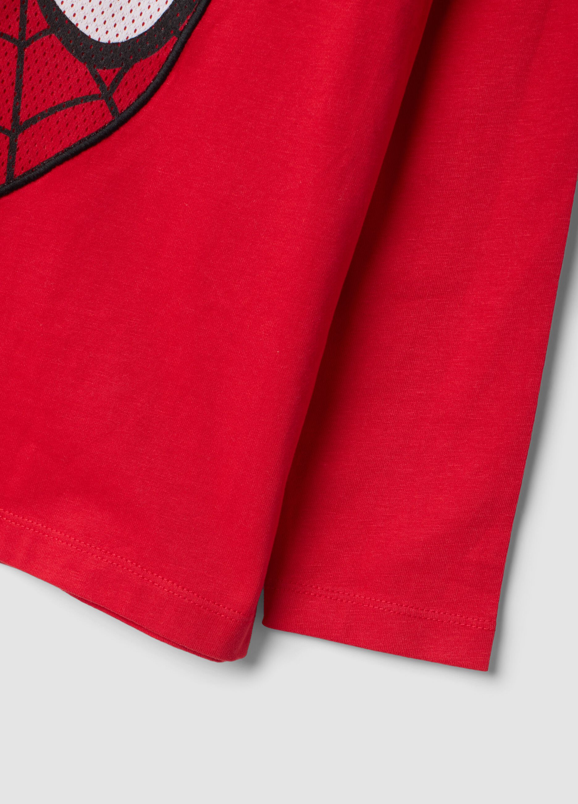T-shirt rossa in puro cotone con stampa MARVEL Spider-Man