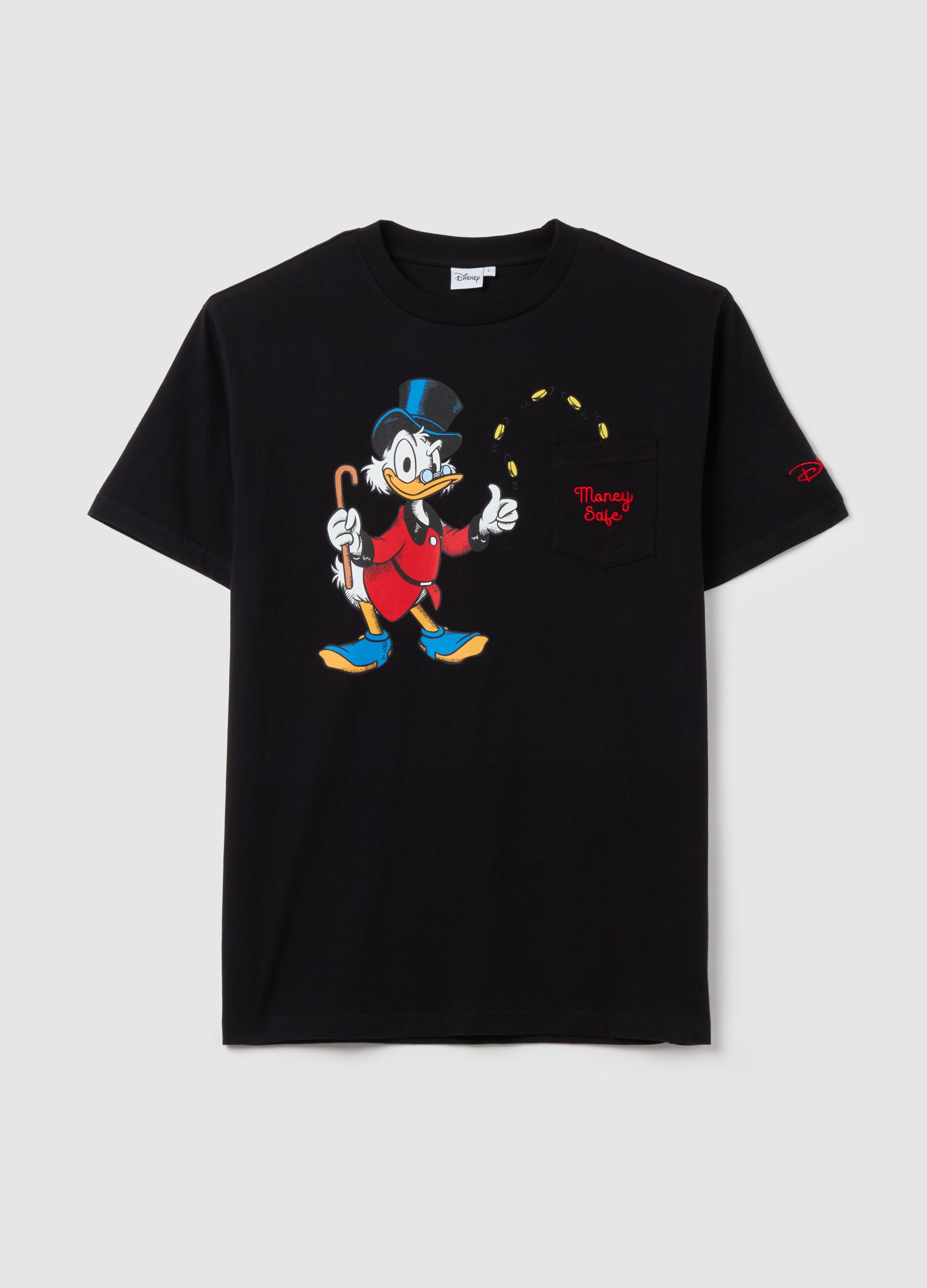 Black T-shirt with Disney Scrooge McDuck print