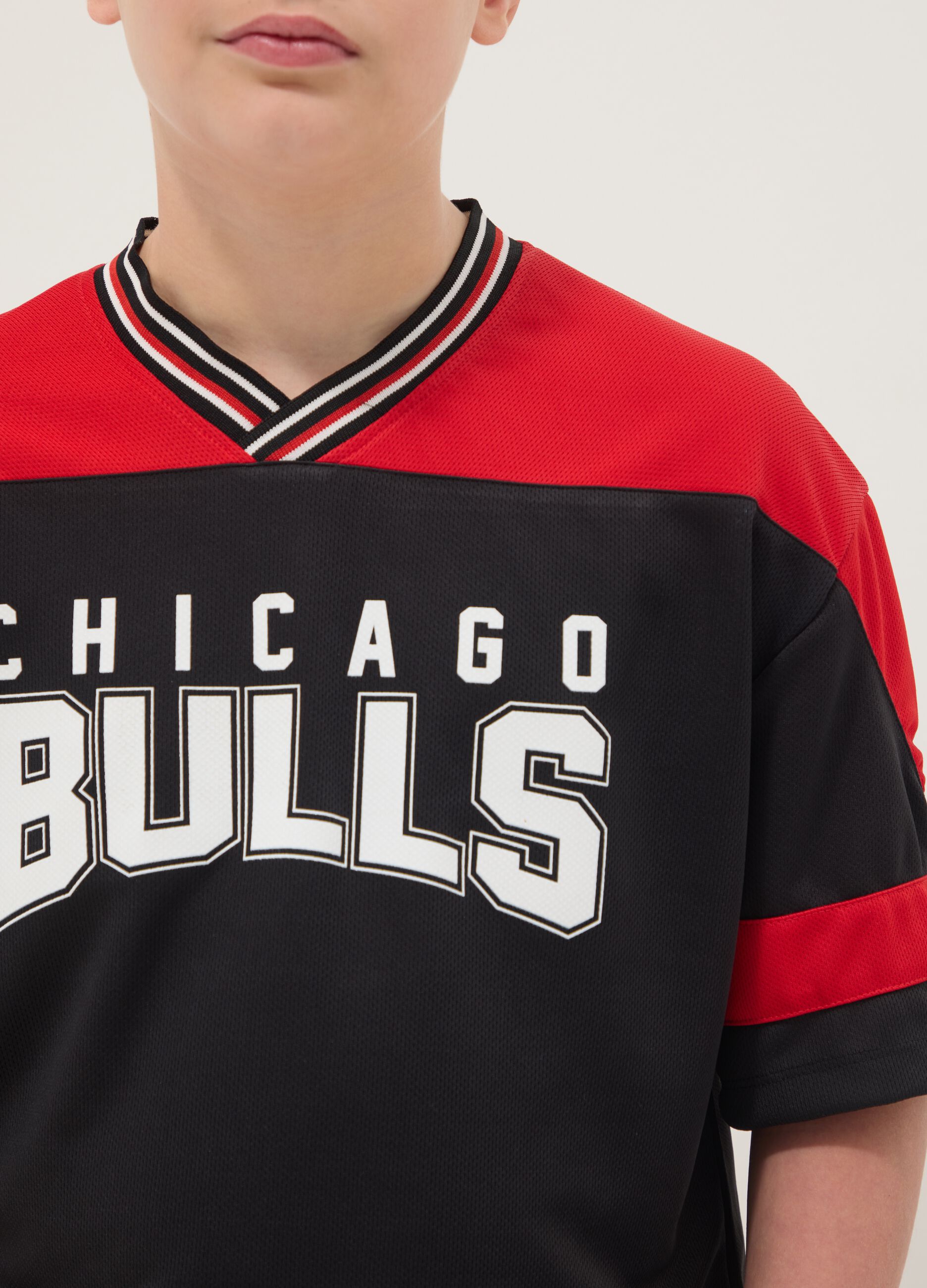 Multicolour pure cotton T-shirt with Chicago Bulls logo for kids