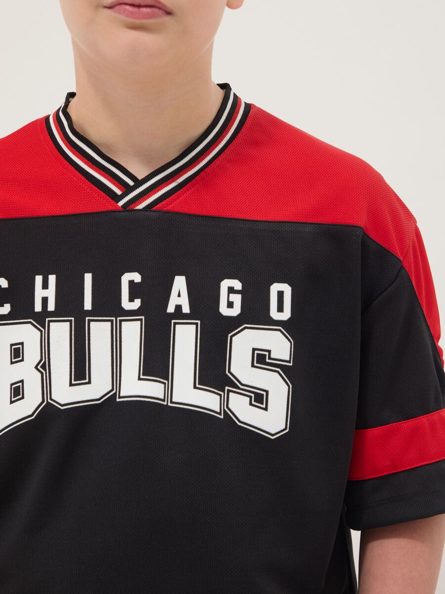 Multicolour pure cotton T-shirt with Chicago Bulls logo for kids_2