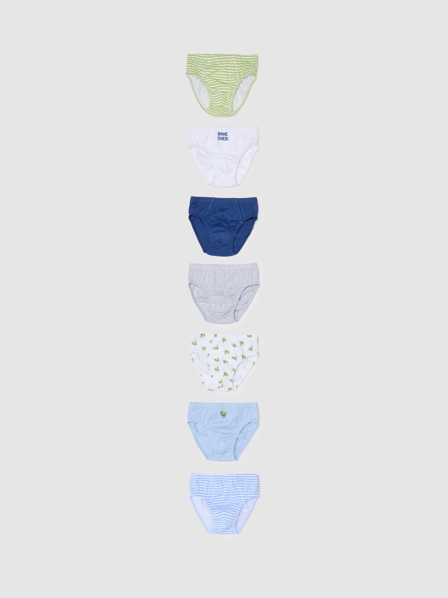 Seven-pack cotton briefs with gamers print_0