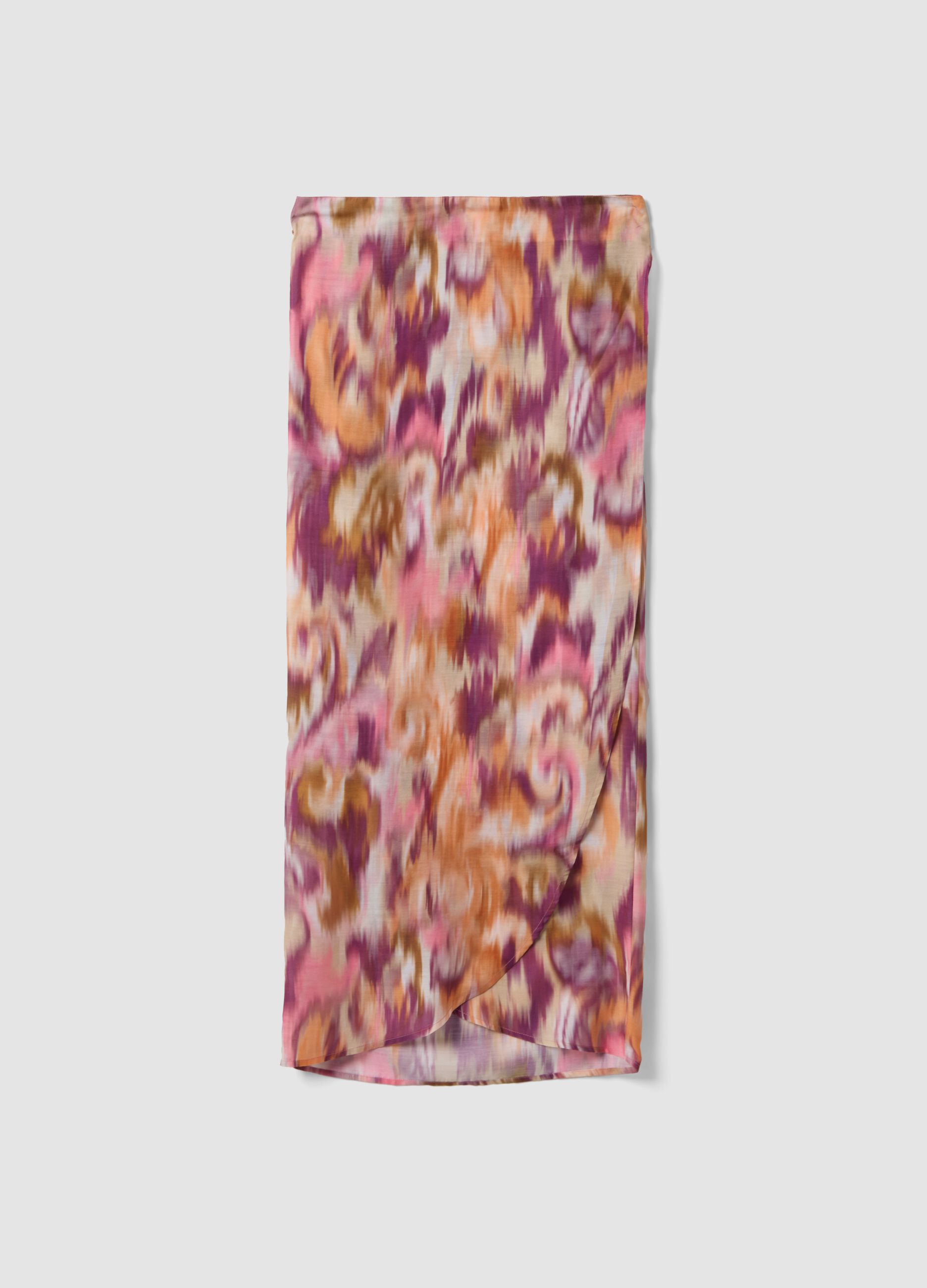 Long multicolour patterned sarong