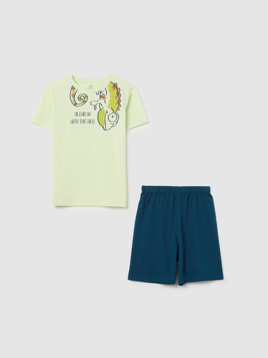 Multicolour pure cotton kids' T-shirt and shorts set with regular fit_0