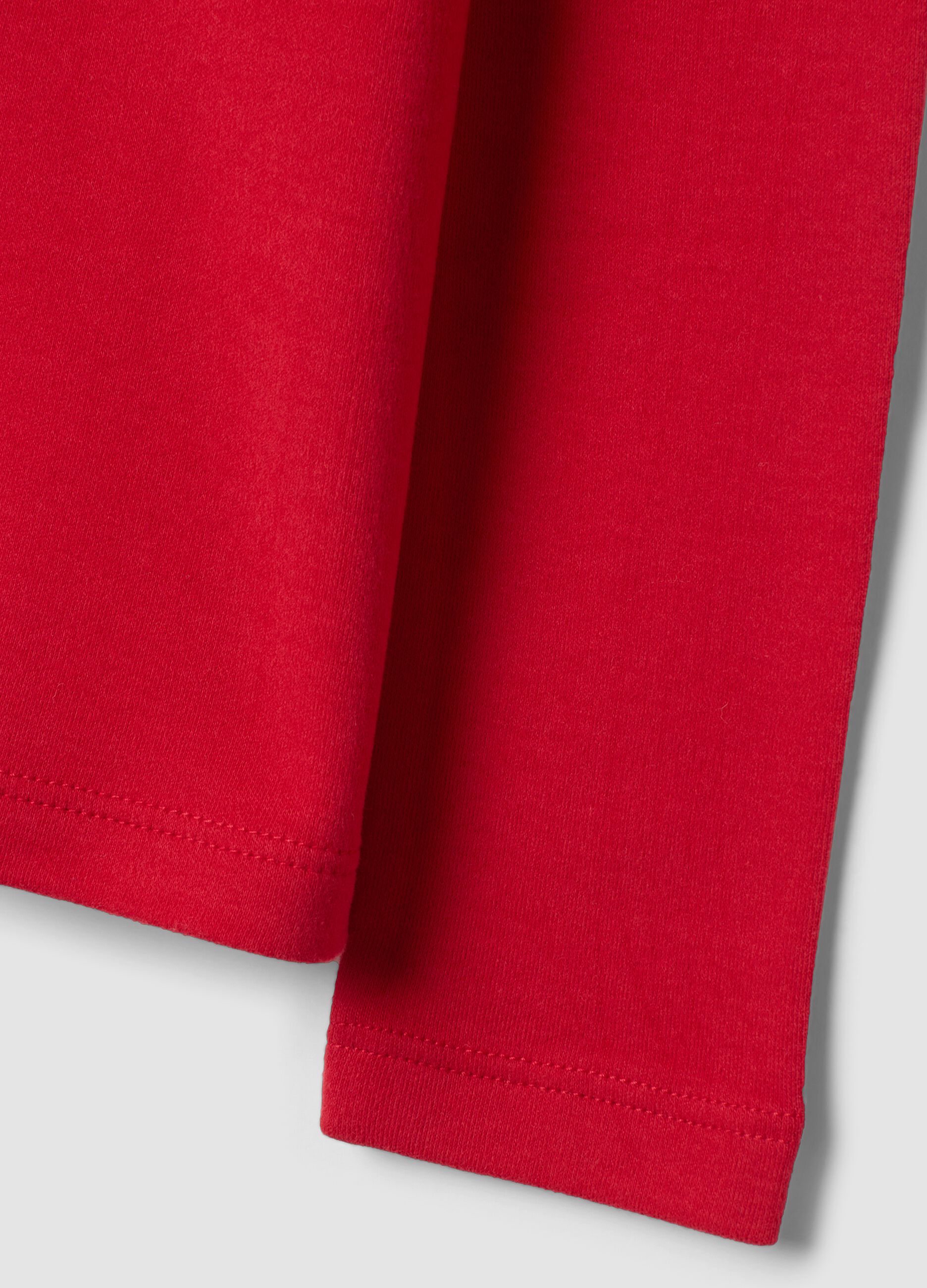 T-shirt rossa dolcevita in puro cotone regular fit