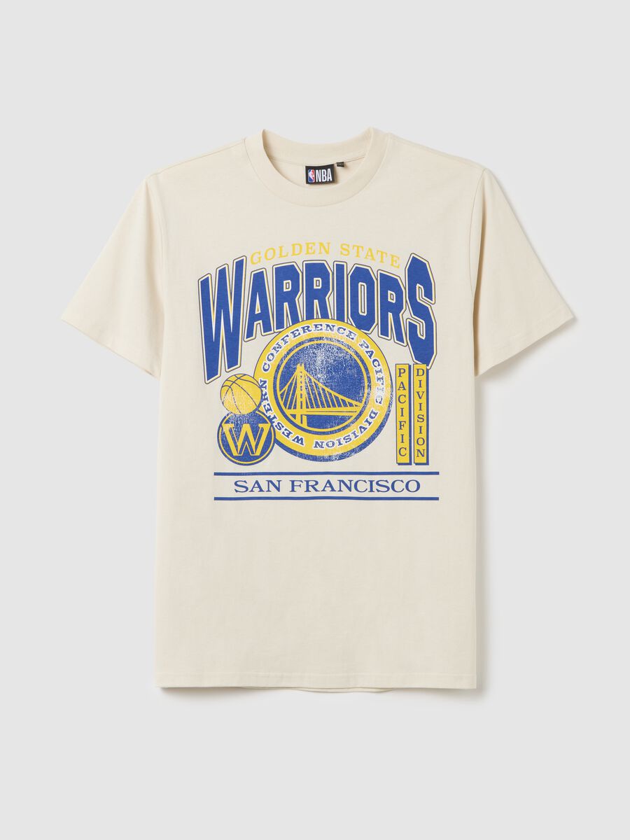 Beige NBA Golden State Warriors T-shirt_4