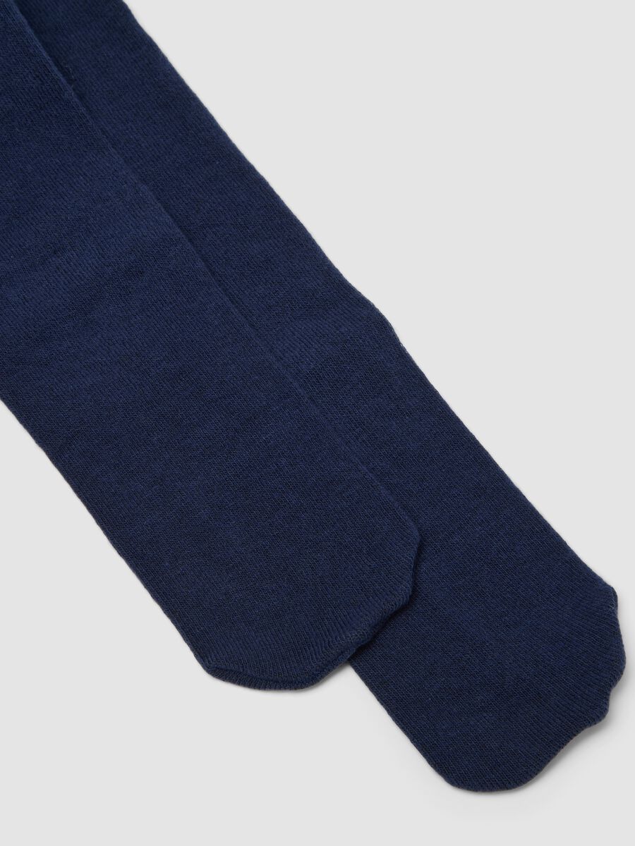 Collant blu notte in cotone organico elasticizzato_1