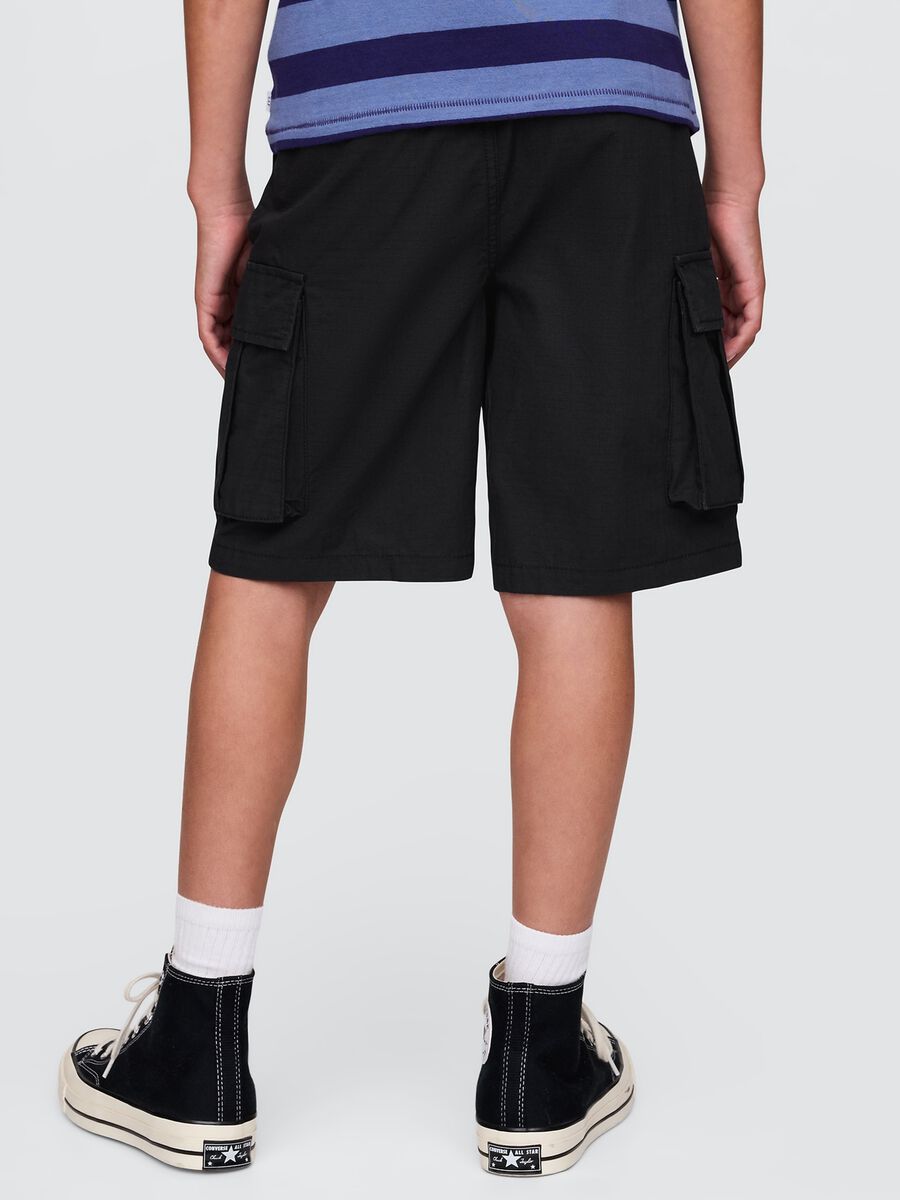 Black cargo shorts for kids_2
