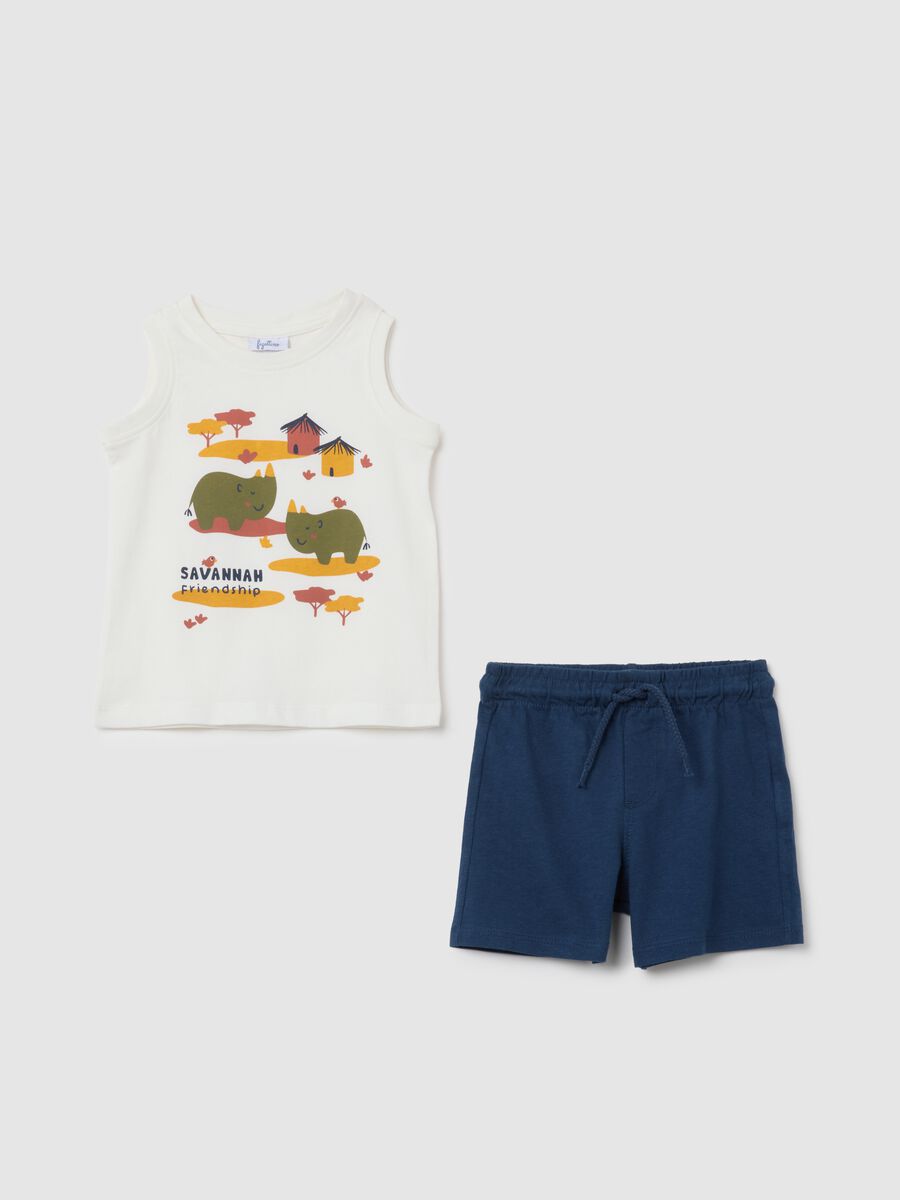 White pure cotton summer outfit for newborn girls_0