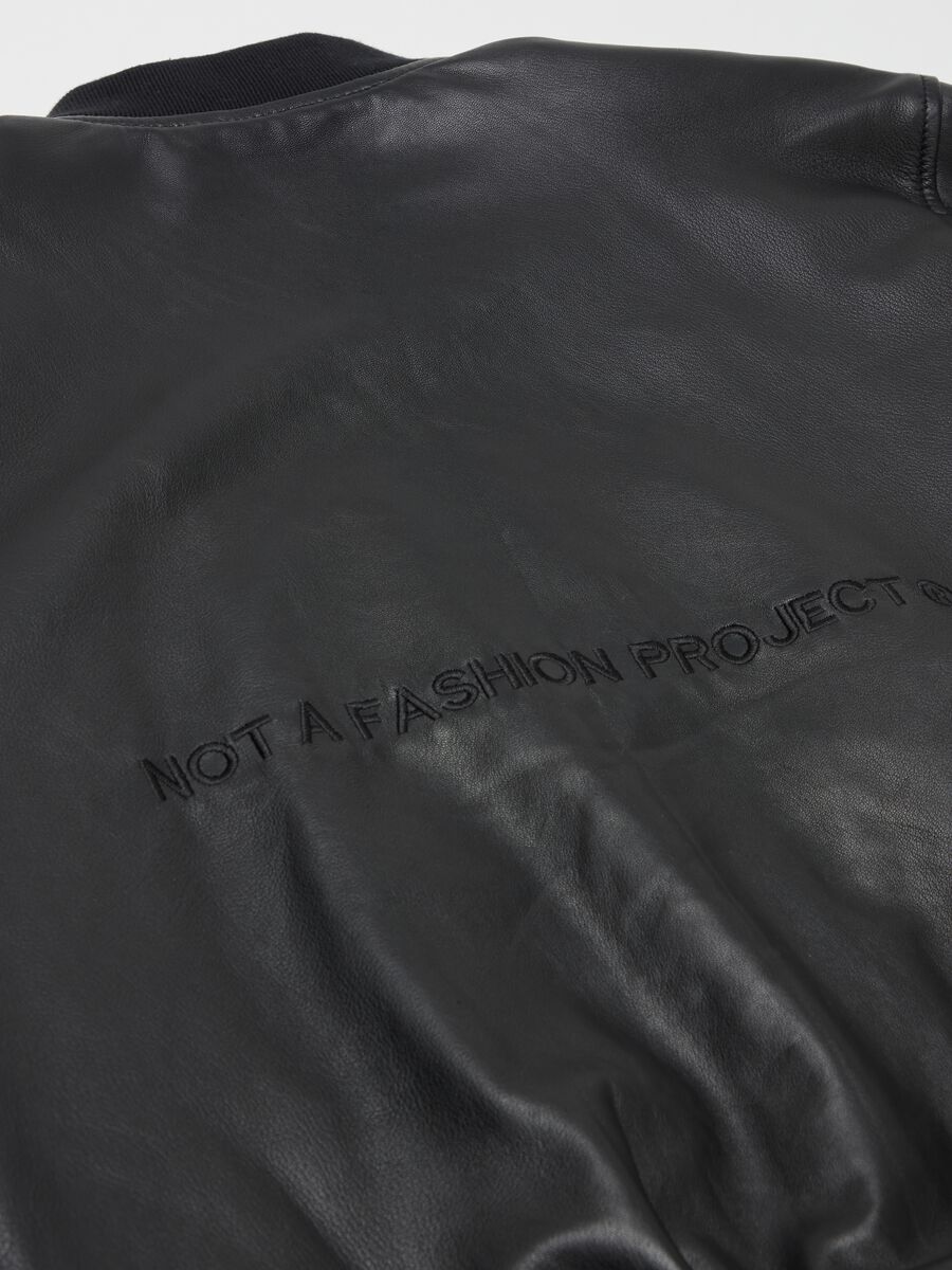 Real Leather Perfect Bomber Jacket Black_3