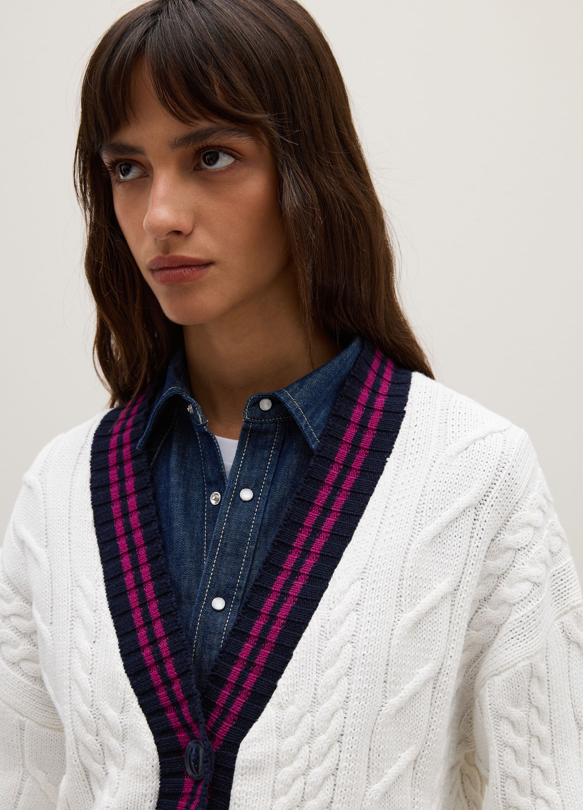 Multicolor pure cotton cardigan regular fit