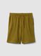 Green cotton-blend regular-fit shorts with elasticated waistband_4