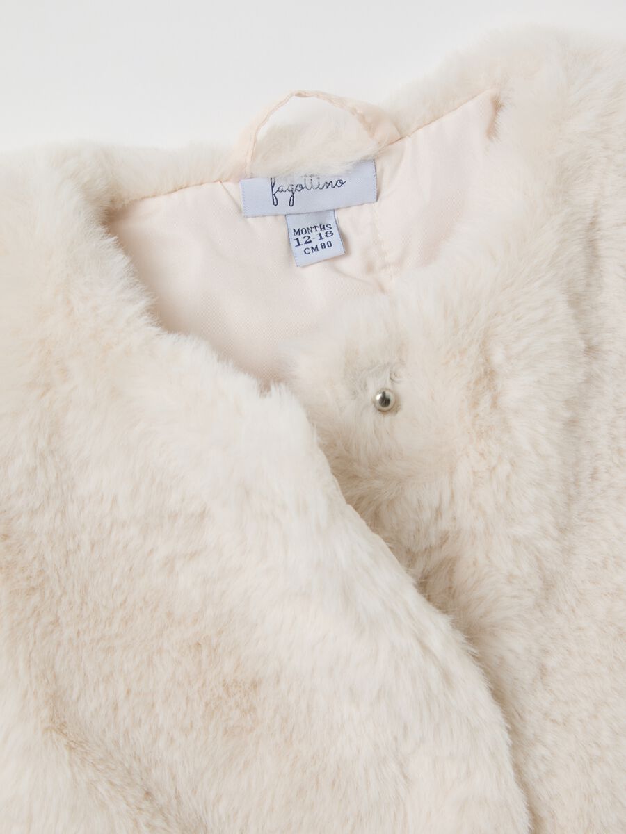 Baby Girl Beige Vest Regular Fit_2