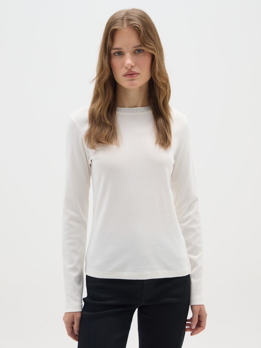 Pure cotton white regular fit T-shirt_0