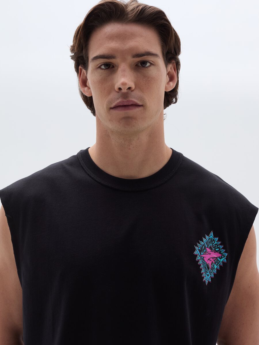 Tank top with shark and logo print_1