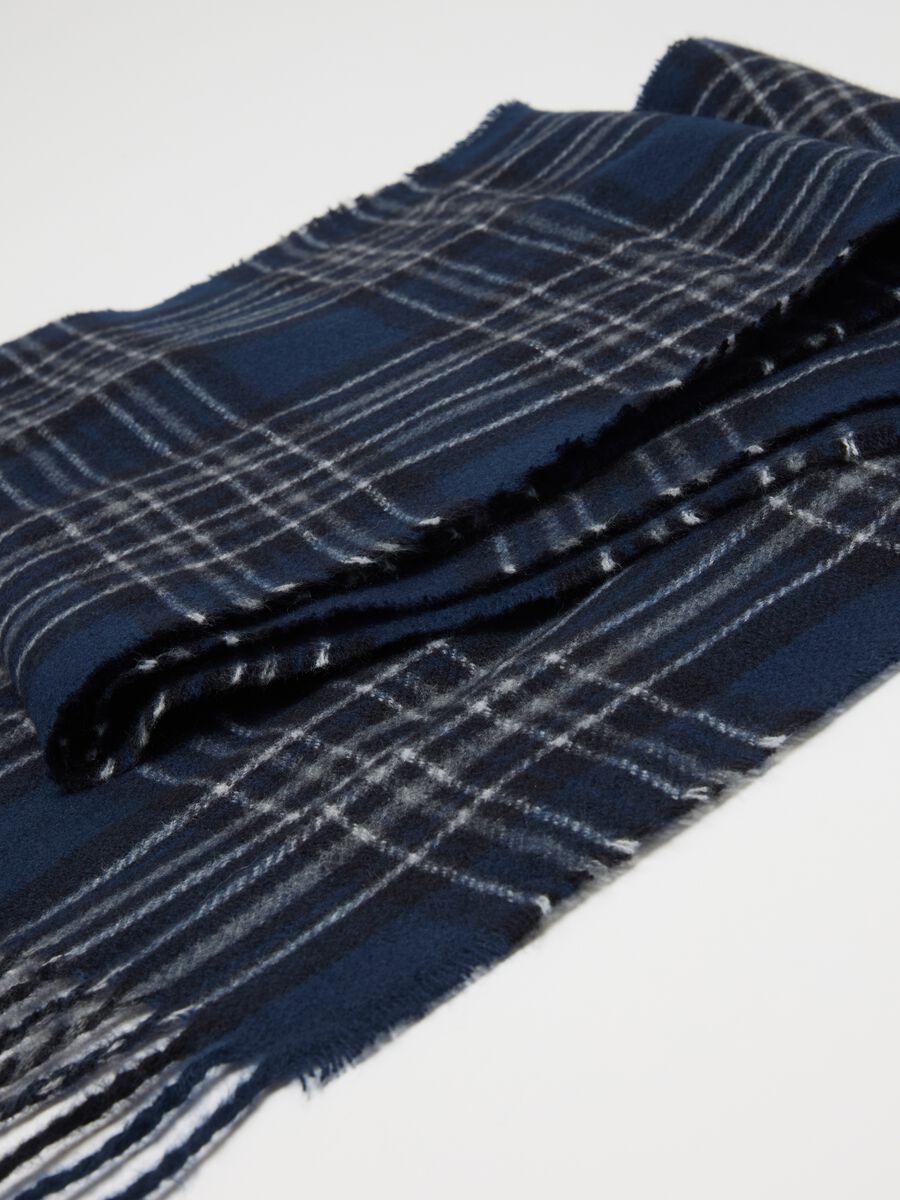 Checked Multicolour Scarf with Tassels_2
