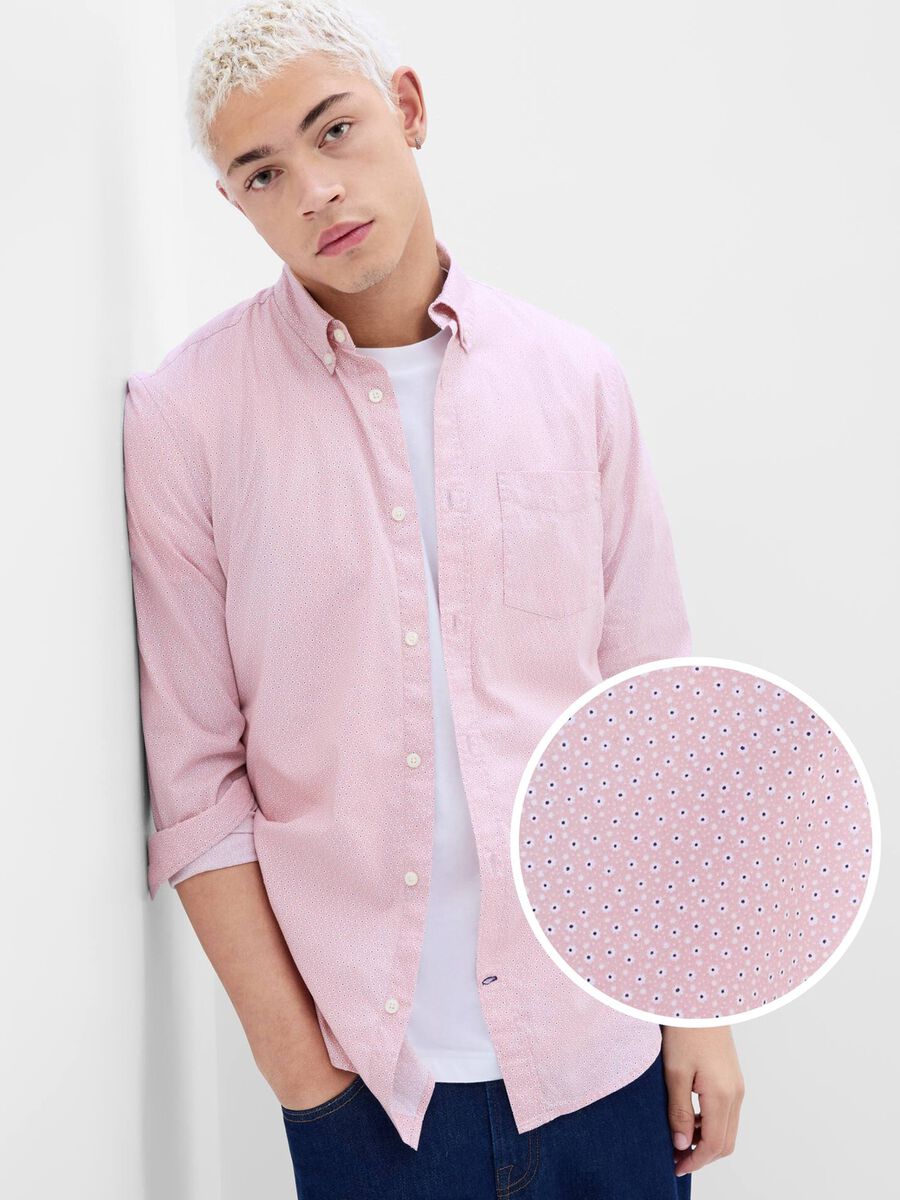 Camicia slim fit in popeline micro fantasia_0