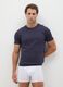 Men's blue pure cotton T-shirt_0