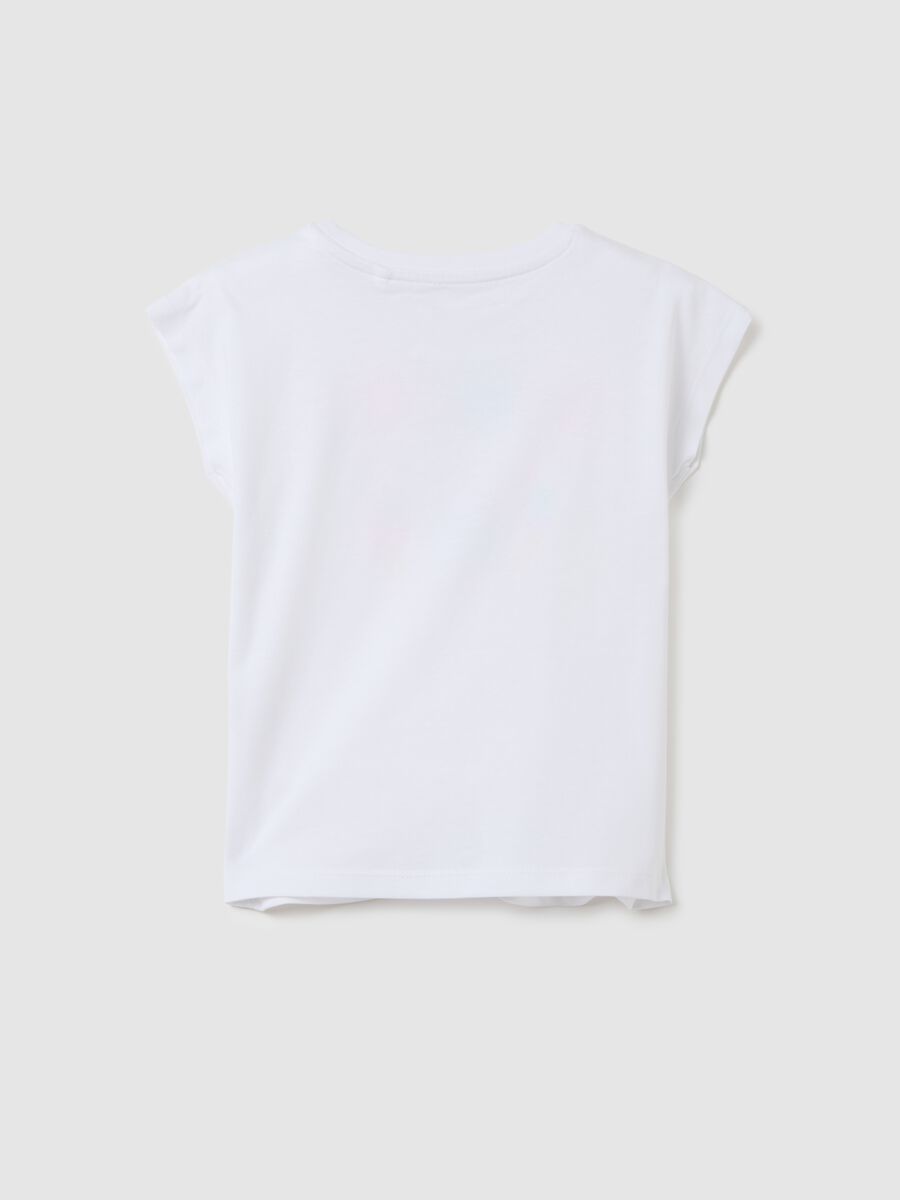 Girls' white regular fit T-shirt_1