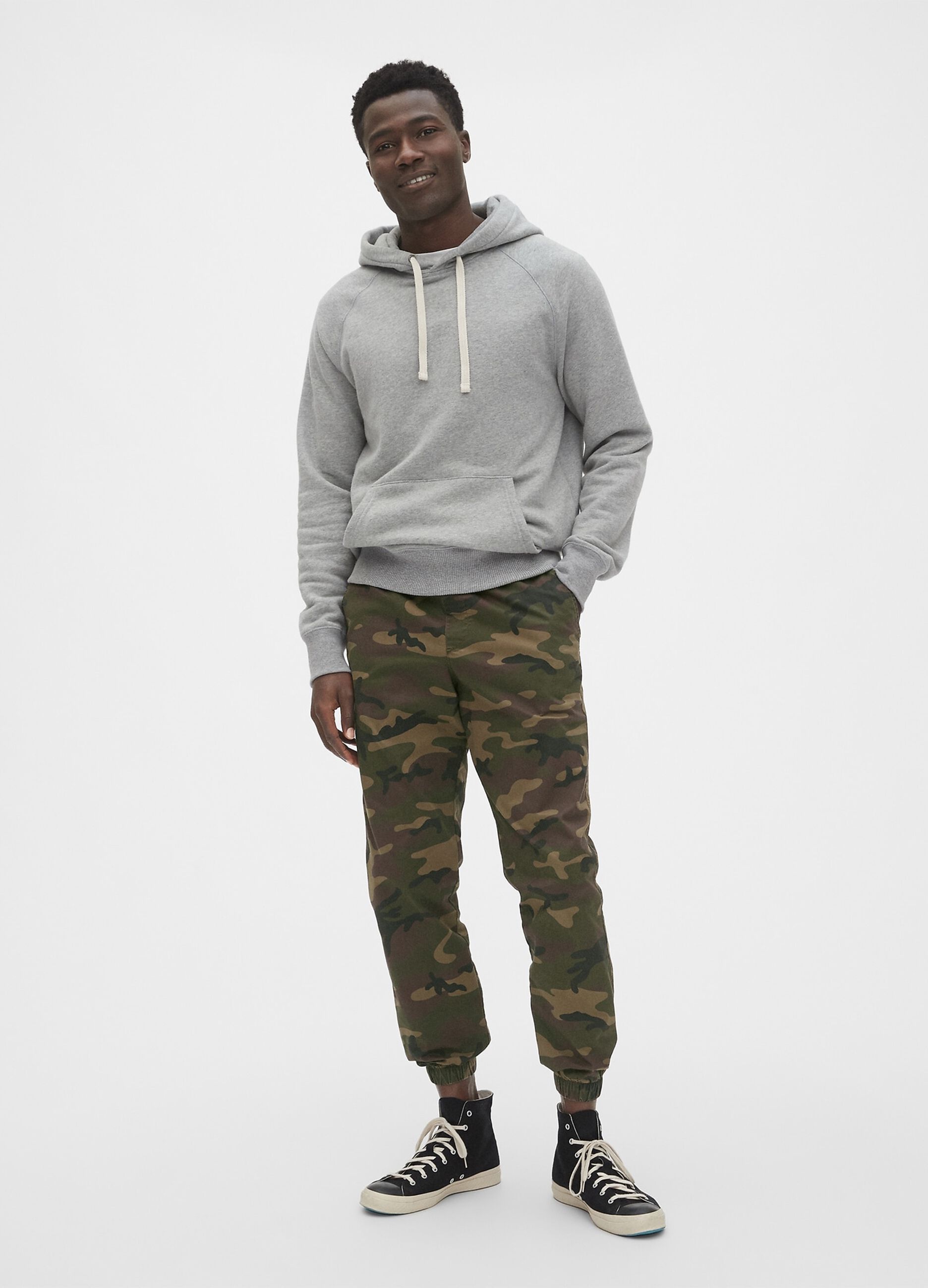 Joggers in cotone stretch camouflage