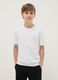 T-shirt girocollo bianca da ragazzo in puro cotone over fit_0