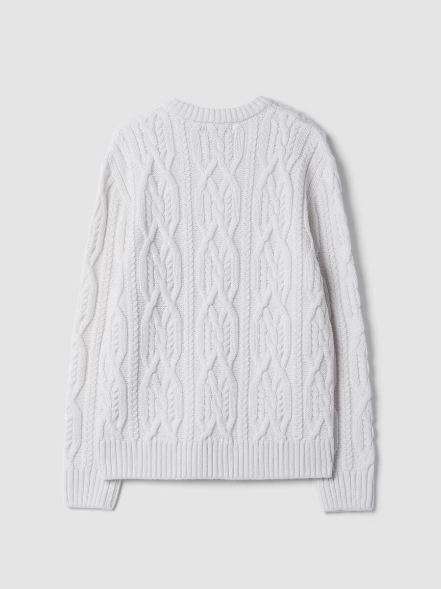 Maglia bianca in misto lana jacquard regular fit_6