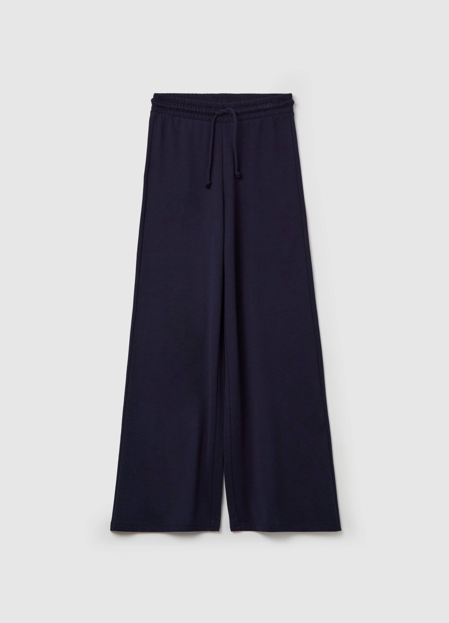 Wide-leg joggers in fleece