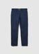Blue slim fit cotton trousers_4