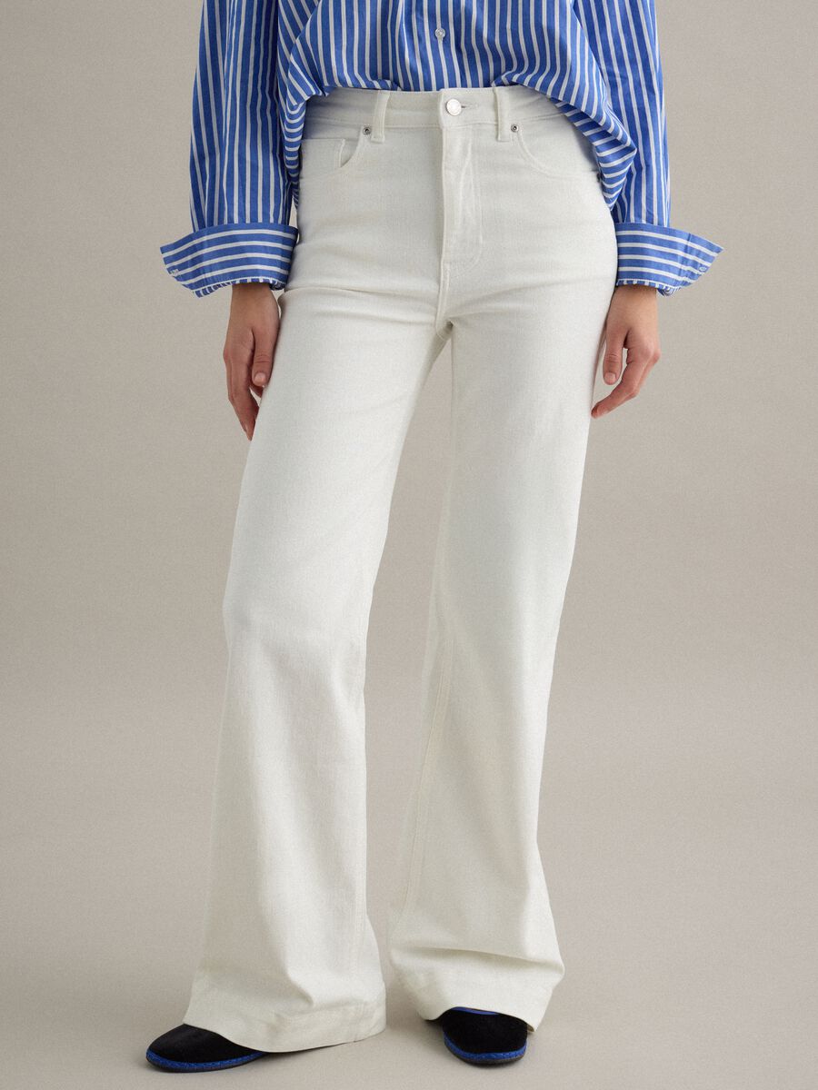 White bootcut jeans in stretch cotton_1