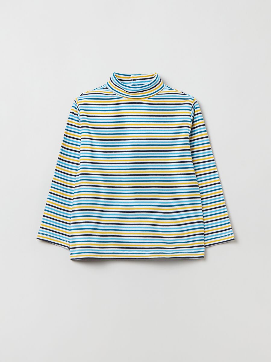 T-shirt maniche lunghe con collo alto_0