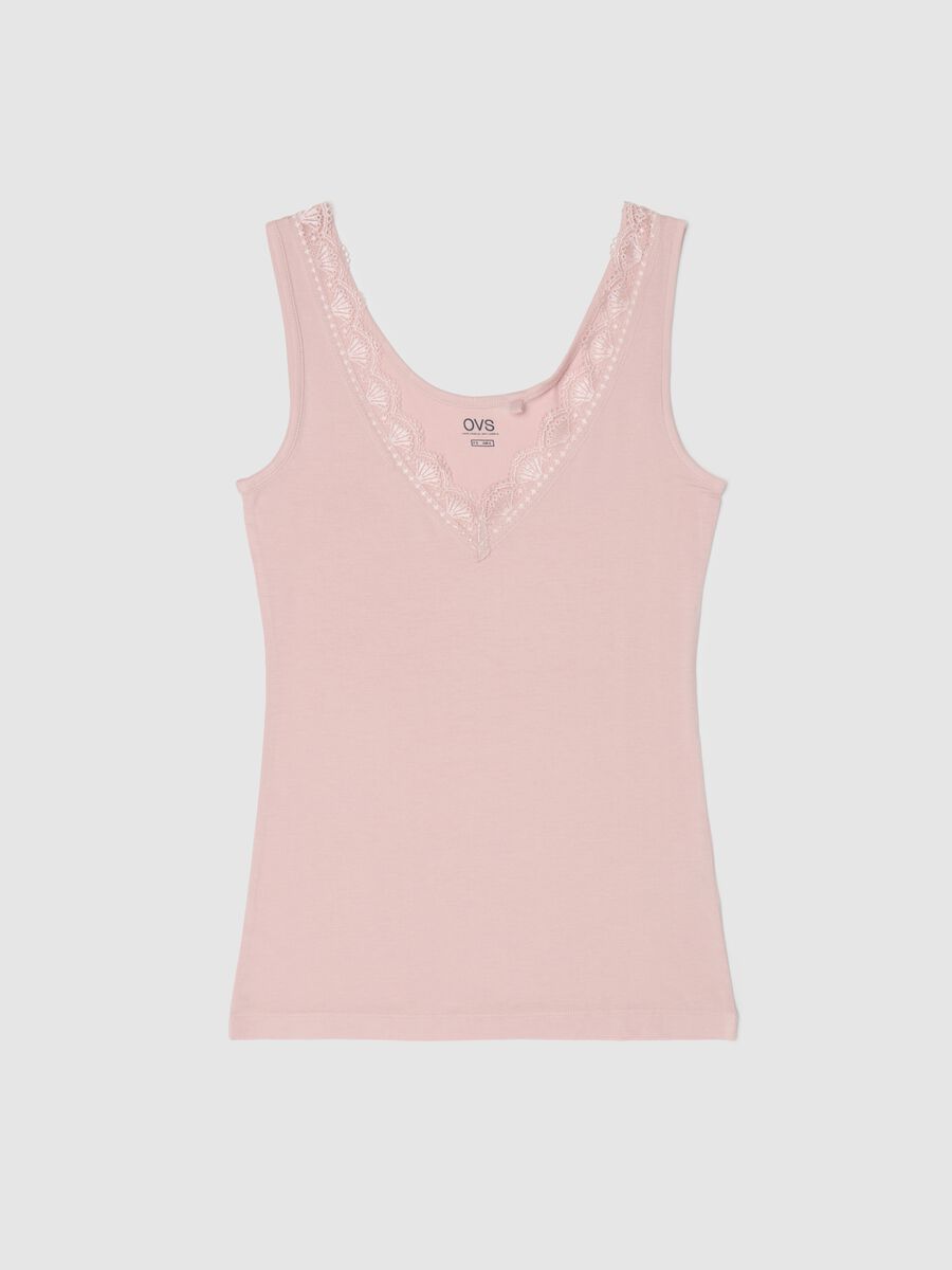 Vest with V neck and lace_4