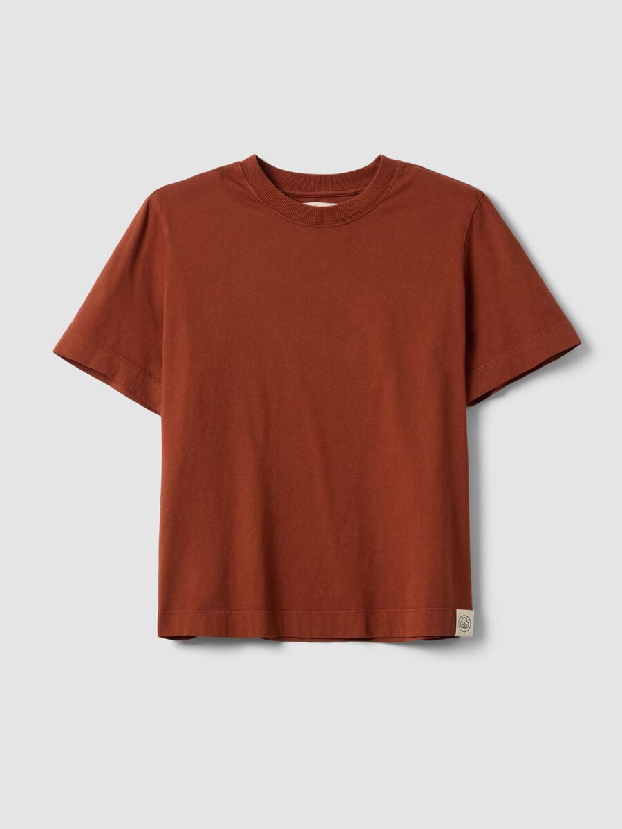 T-shirt rossa a maniche corte in puro cotone regular fit_4