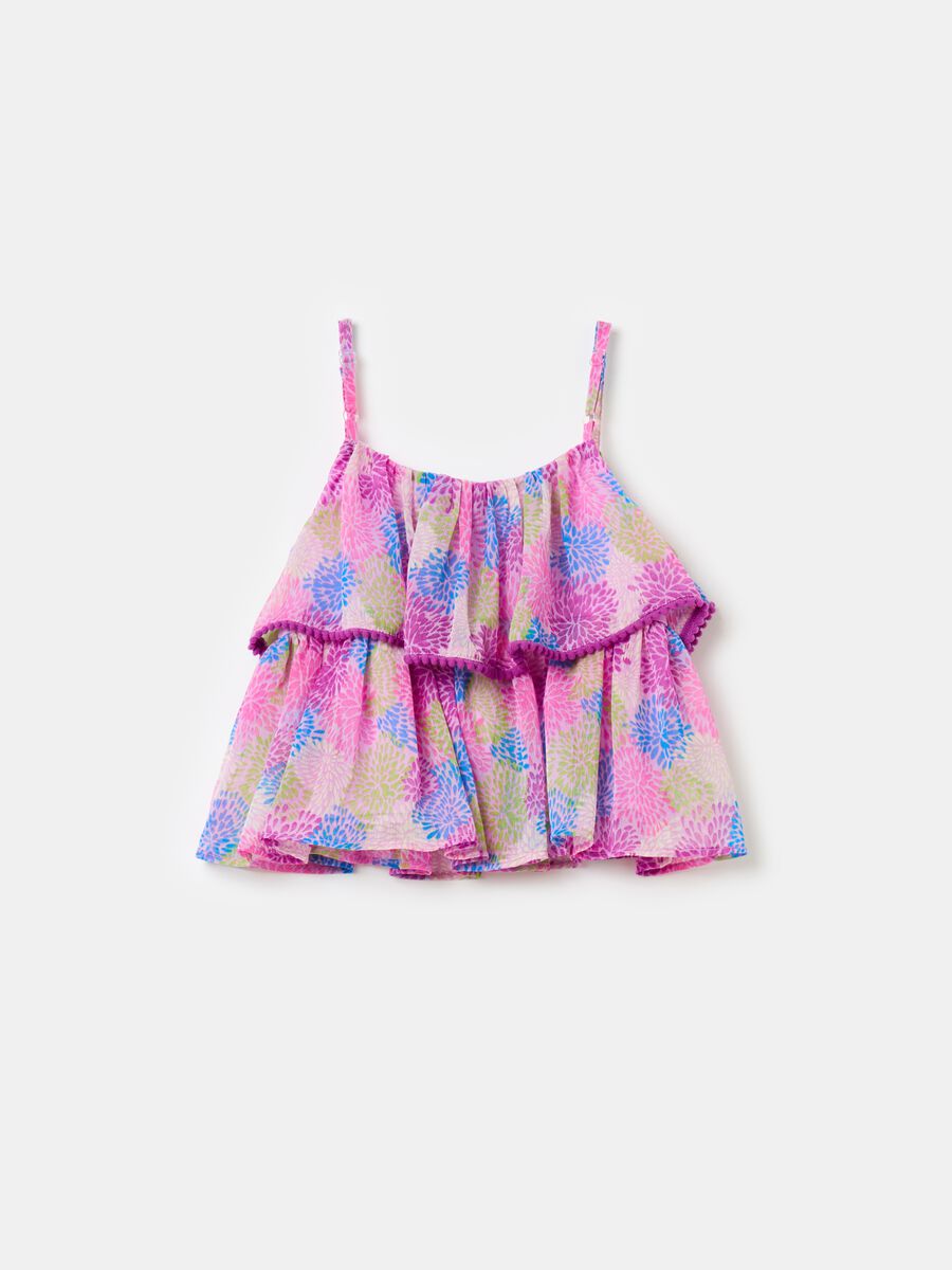 Top with flounce and all-over print_1