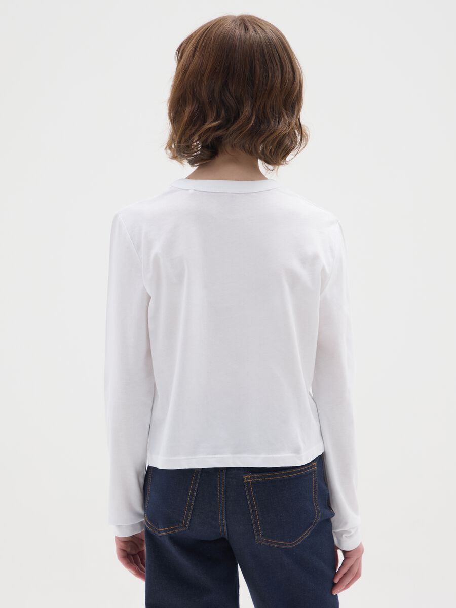 Girls' pure cotton white regular fit T-shirt with print_1