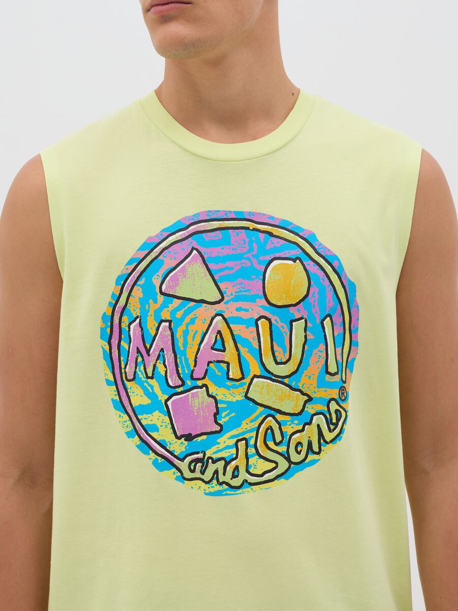 Yellow pure cotton Ovs tank top_3