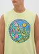 Men&rsquo;s yellow regular-fit vest top in 100% cotton with print_3