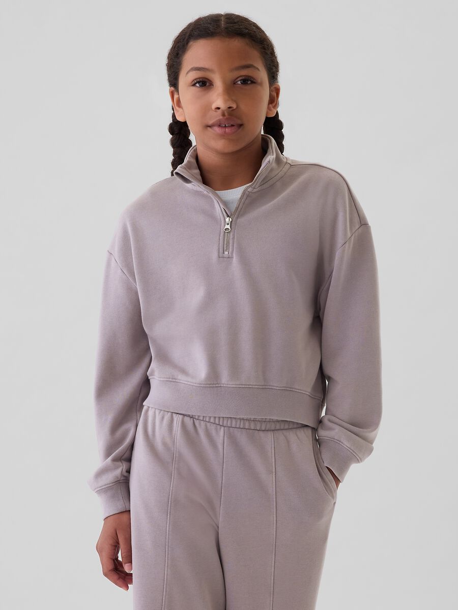 Half-zip cropped sweatshirt_0