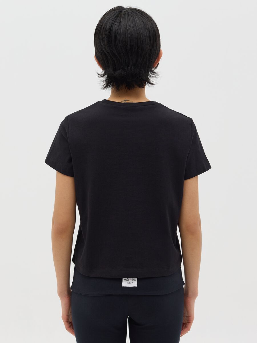 Black boxy-fit T-shirt in cotton_3