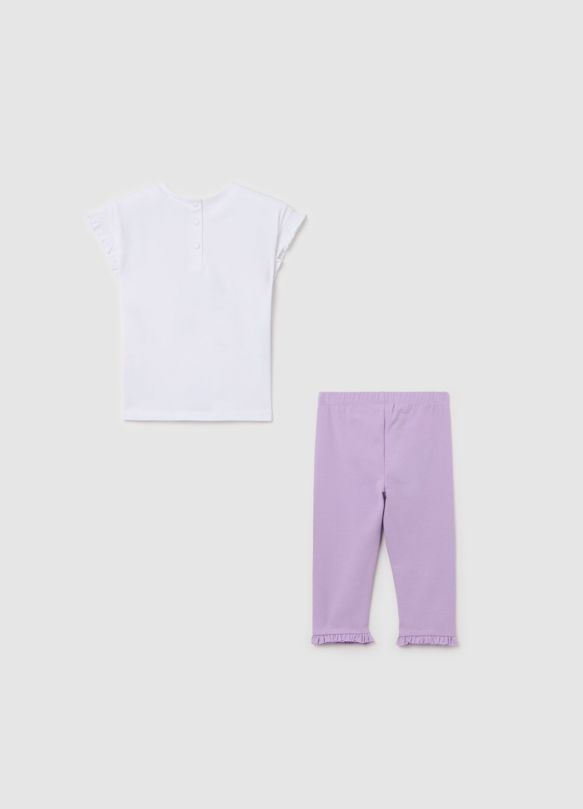 Stretch cotton jogging set with Minnie and Mickey Mouse print