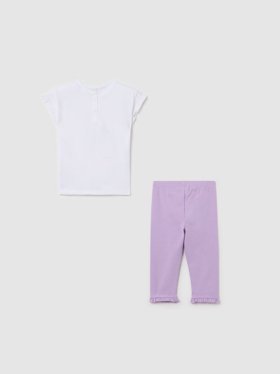 Stretch cotton jogging set with Minnie and Mickey Mouse print_1