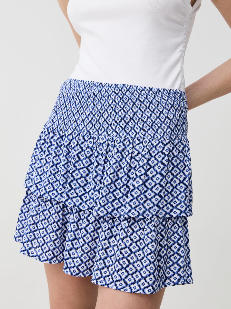 Tiered miniskirt in viscose_1
