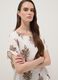 White pure viscose blouse with brown print, regular fit_0