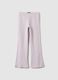 Pink stretchy cotton regular fit leggings for girls_0