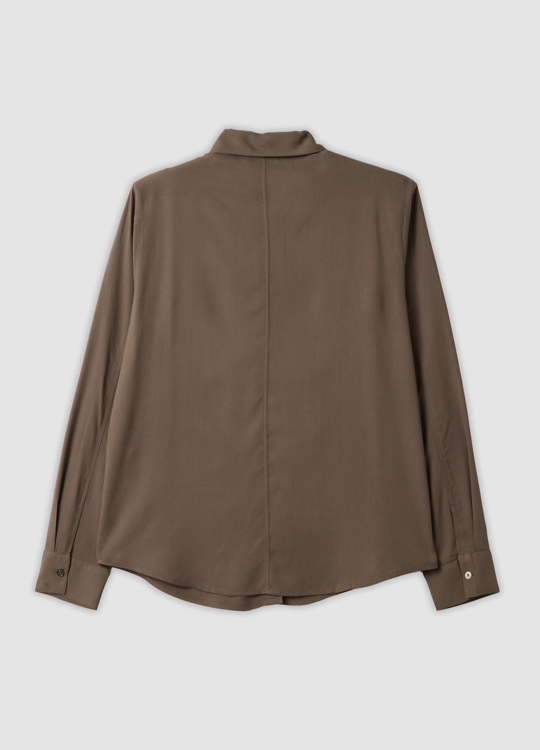 Camicia marrone in pura viscosa regular fit