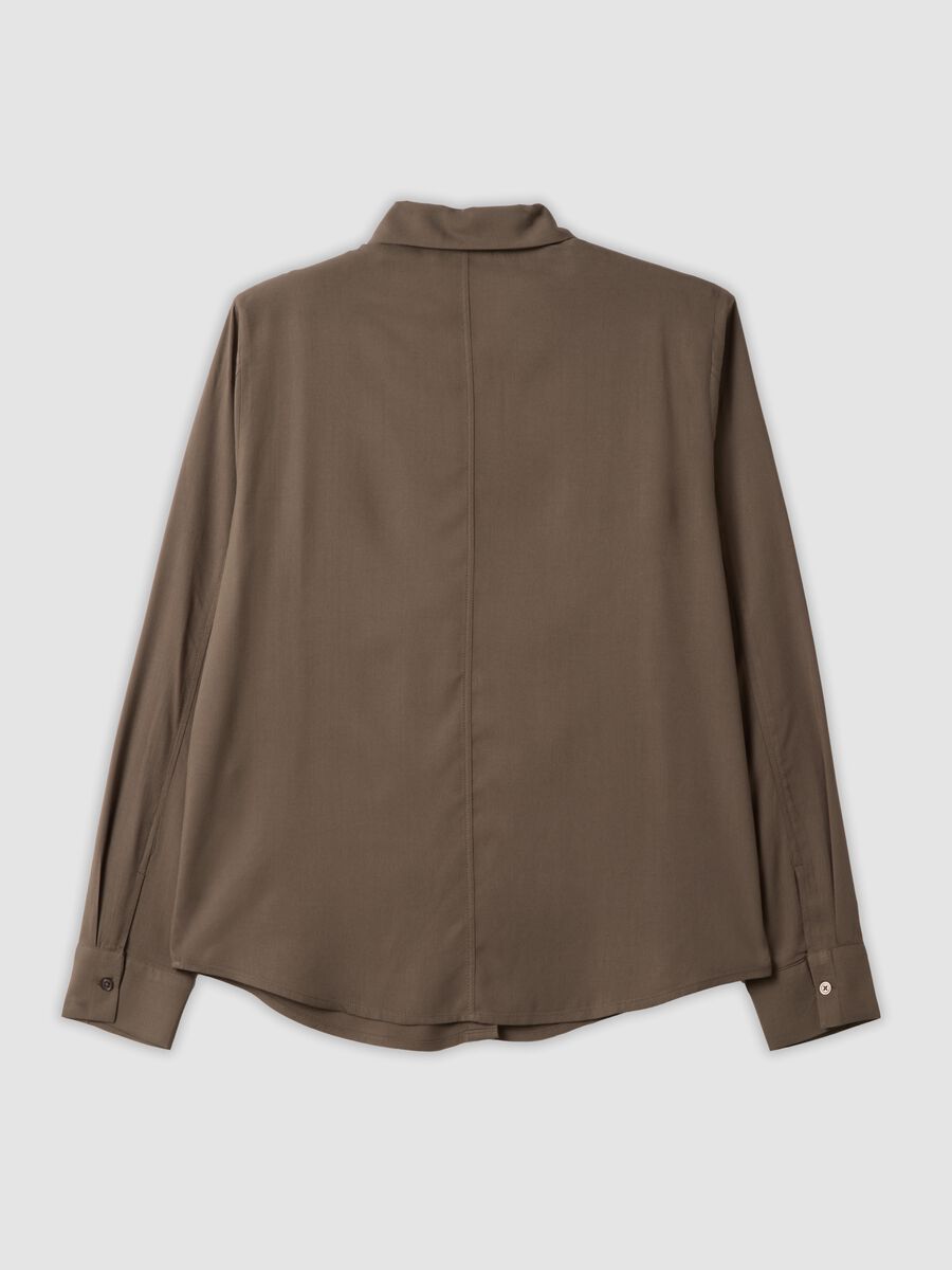 Camicia marrone in pura viscosa regular fit_6