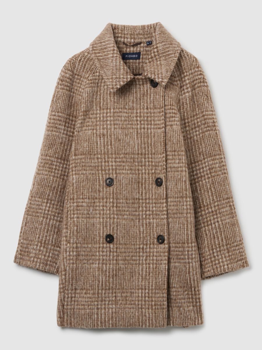 Multicolour Checked Oversized Coat with Buttons_5