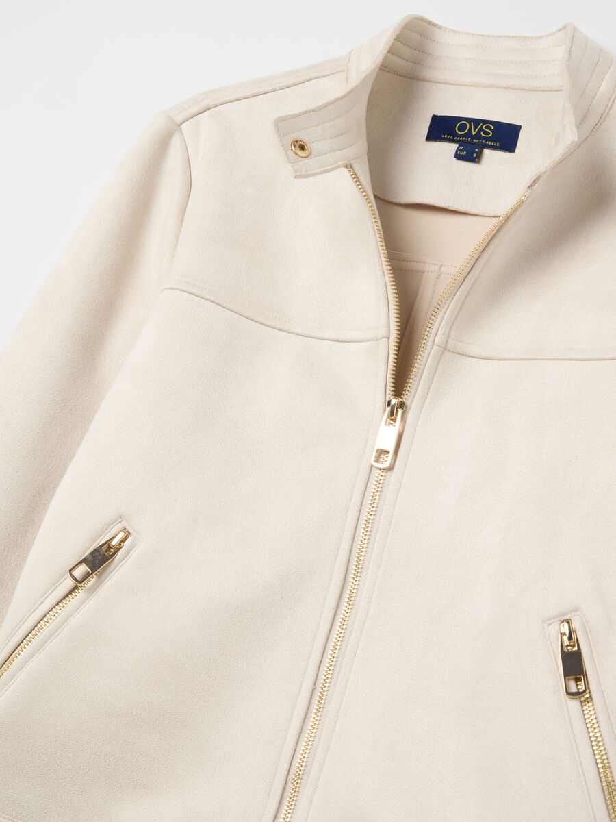 Short full-zip suede jacket_5