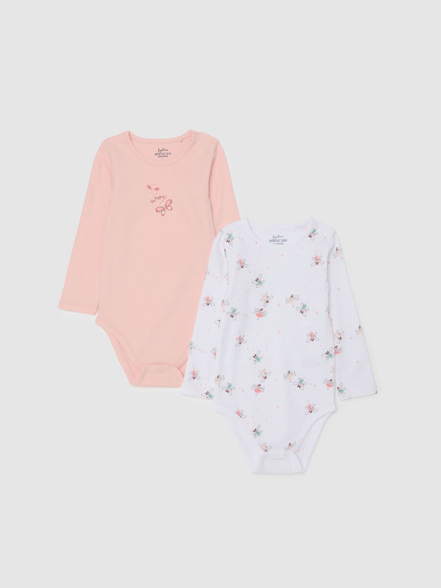 Set bipack body da bambina in puro cotone multicolor_0